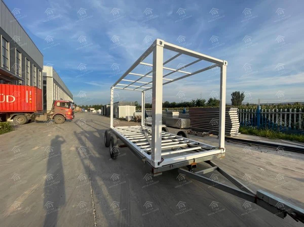 Trailer chassis and towing interface structural design rendering for TYGB expandable house Trailer chassis and towing interface structural design rendering for TYGB expandable house